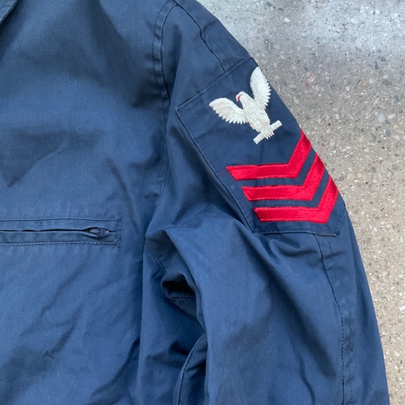 Vintage US Navy Deck/Work Jacket w/patch, Navy, Medium - Picture 2 of 5